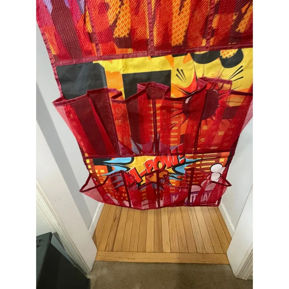 Superhero Over The Door Shoe Organizer 24 Mesh Pockets Comic Book Kids Storage